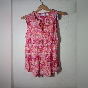 AFF Pink and Orange Sleeveless Blouse